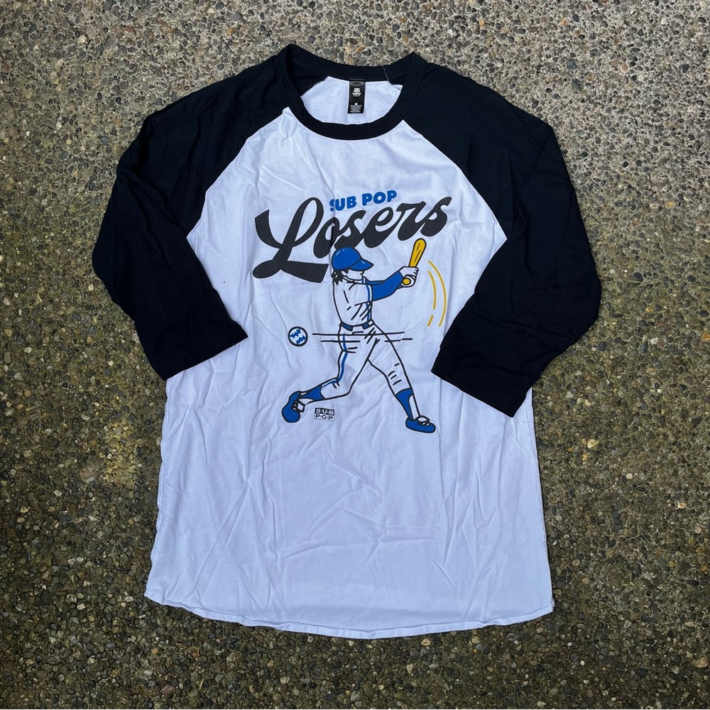Losers Sub Pop Black and White Baseball Shirt